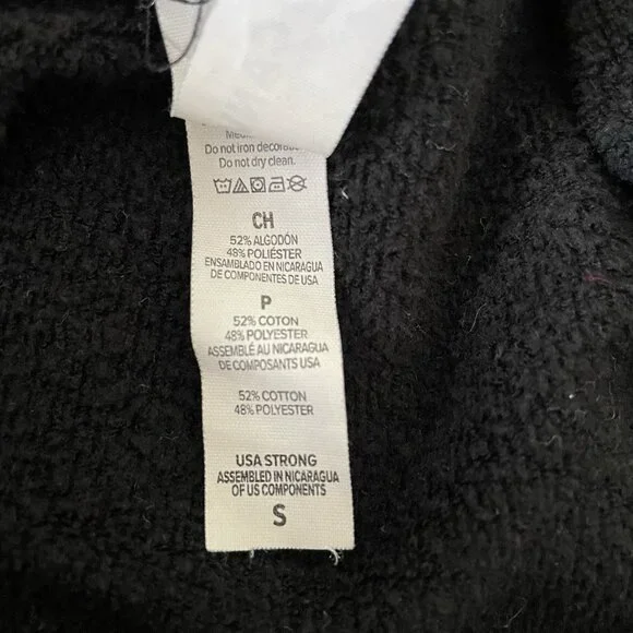 Disney Goth Cropped Boxy Hooded Sweatshirt Black With Orange Castle Halloween S - Picture 5 of 8